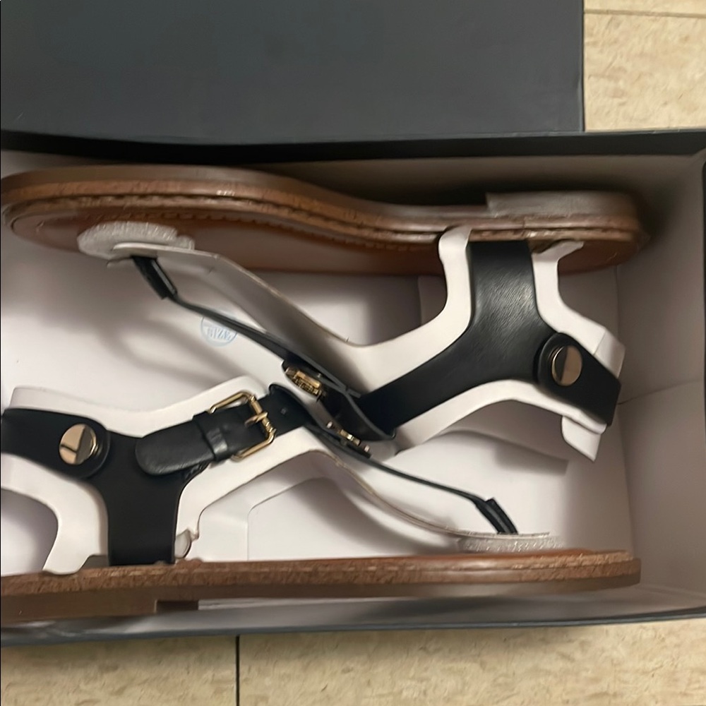 Women's Black and White Sandals